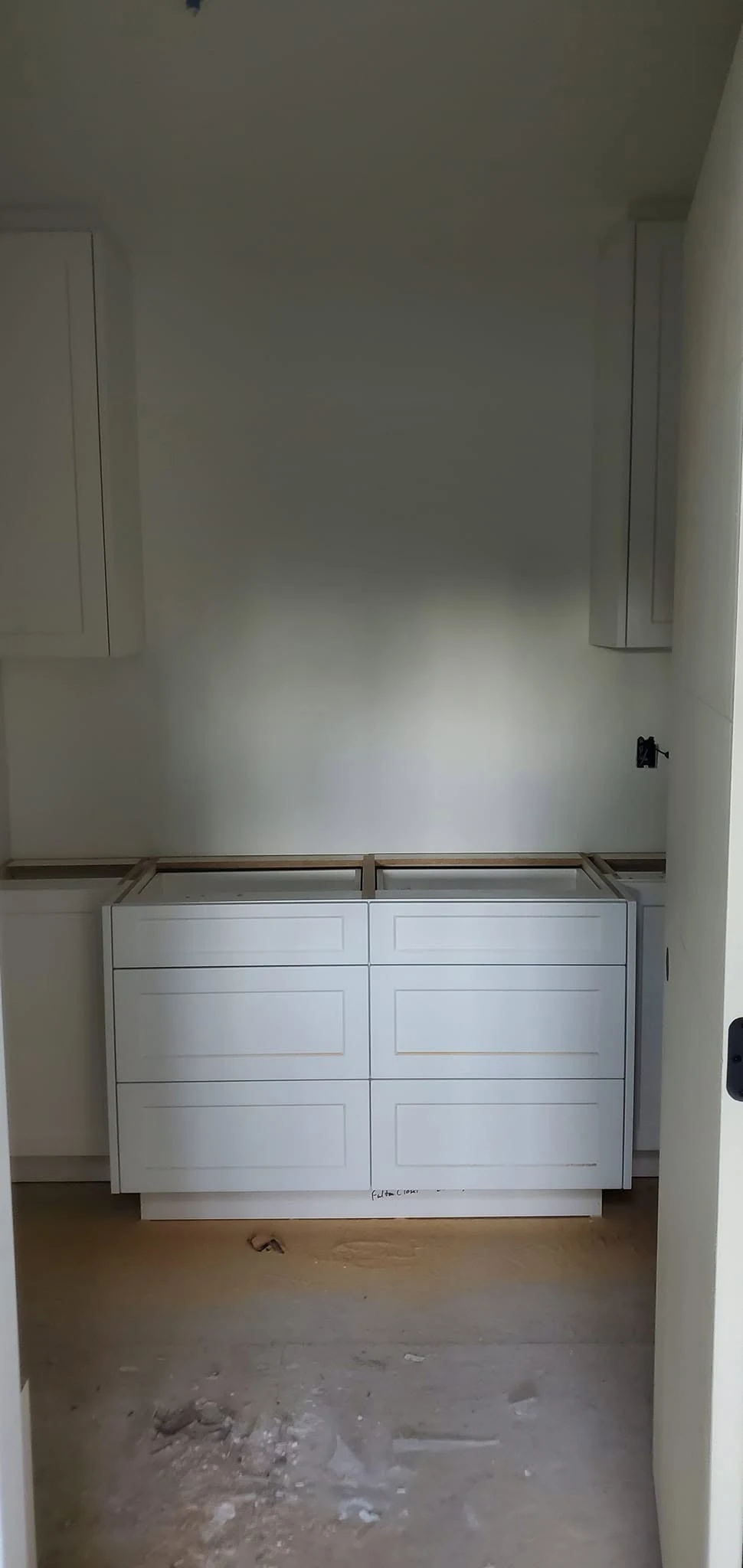 Goldstream Heights walk-in closet installation in progress